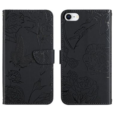 Peňaženkové kožené puzdro Butterfly na Iphone SE 2020 – Čierna