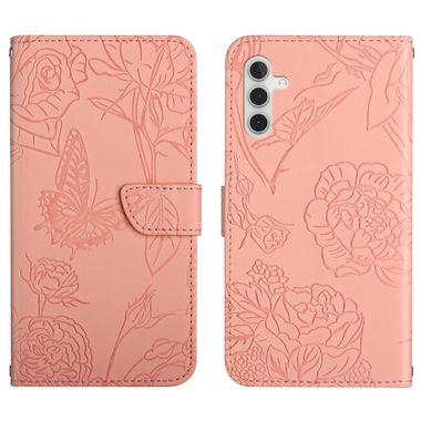 Peňaženkové kožené puzdro BUTTERFLY na Samsung Galaxy A04s – Ružová