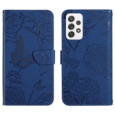 Peňaženkové puzdro Butterfly Peony na Samsung Galaxy A23 5G - Modrá