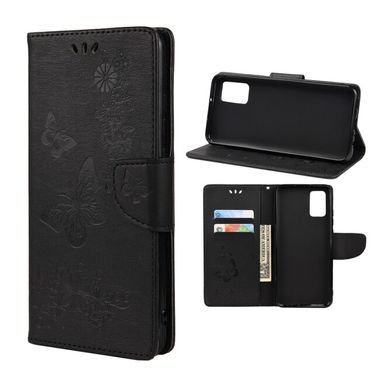 Peňaženkové kožené puzdro BUTTERFLY na Xiaomi Redmi Note 11 / 11S - Čierna