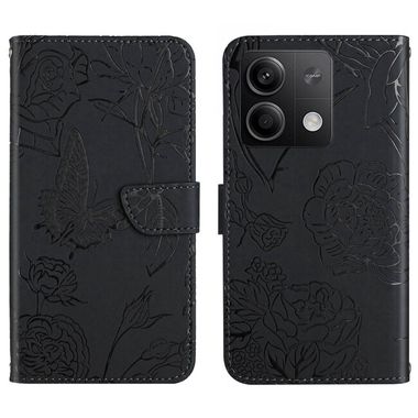 Peňaženkové kožené puzdro Butterfly na Xiaomi Redmi Note 13 Pro 4G - Čierna