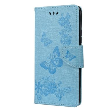 Peňaženkové kožené puzdro BUTTERFLY Xiaomi Mi 11 - Modrá