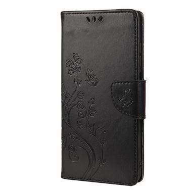 Peňaženkové kožené puzdro BUTTERFLY Xiaomi Redmi 10 - Čierna