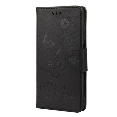 Peňaženkové kožené puzdro BUTTERFLY Xiaomi Redmi 10 - Čierna