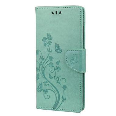 Peňaženkové kožené puzdro BUTTERFLY Xiaomi Redmi 10 - Zelená