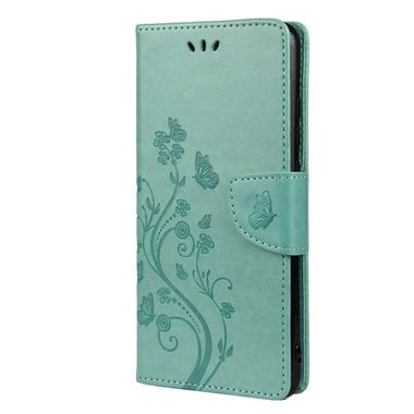 Peňaženkové kožené puzdro BUTTERFLY na Xiaomi Redmi Note 10 5G - Zelená