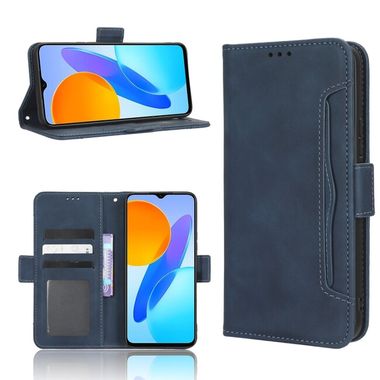 Peňaženkové kožené puzdro CALF na Honor X8 4G 2022 – Modrá