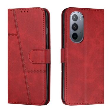 Peňaženkové kožené puzdro Calf na Motorola Edge 30 Ultra - Červená