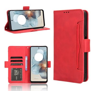 Peňaženkové kožené puzdro Calf na Motorola Moto G34 5G - Červená