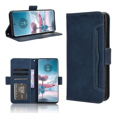 Peňaženkové kožené puzdro Calf Slots na Motorola Edge 40 Neo - Modrá