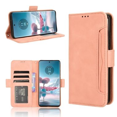 Peňaženkové kožené puzdro Calf Slots na Motorola Edge 40 Neo - Ružová