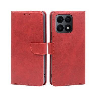 Peňaženkové kožené puzdro Calf Texture Flip na Honor X8a - Červená