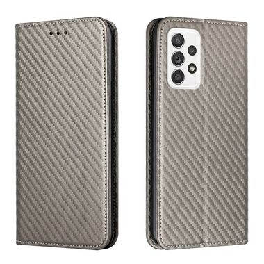 Peňaženkové kožené puzdro CARBON na Samsung Galaxy A33 5G - Šedá
