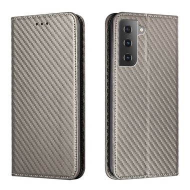 Peňaženkové kožené puzdro CARBON na Samsung Galaxy S23 Plus 5G – Šedá