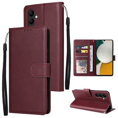 Peňaženkové kožené puzdro CARD na Samsung Galaxy A34 5G – Vínovo červená