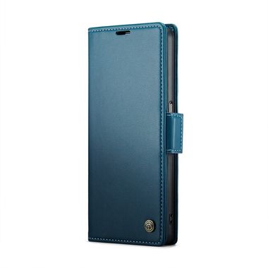 Peňaženkové kožené puzdro CaseMe Global Litchi na Oppo A57 / A57s - Modrá
