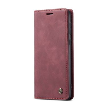 Peňaženkové kožené puzdro CaseMe Multifunctional na Galaxy A35 5G - Vínovo červená