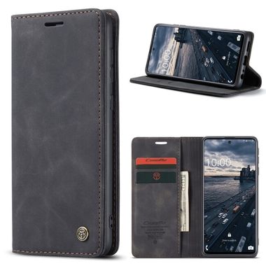 Peňaženkové kožené puzdro CaseMe na Samsung Galaxy A33 5G - Čierna