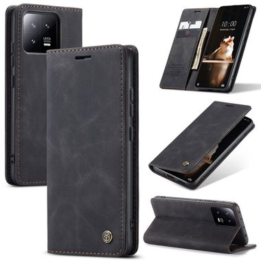 Peňaženkové kožené puzdro CaseMe na Xiaomi 13 – Čierna