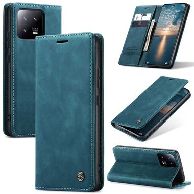 Peňaženkové kožené puzdro CaseMe na Xiaomi 13 – Modrá