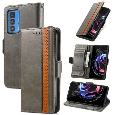 Peňaženkové kožené puzdro CaseNeo na Motorola Edge 20 Pro - Sivá