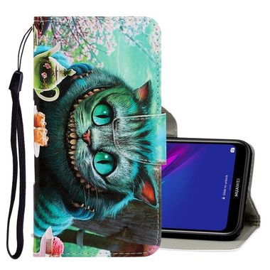 Peňaženkové kožené puzdro CAT na Huawei Y6 2019 – Green Eyes