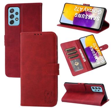 Peňaženkové kožené puzdro CAT na Samsung Galaxy A33 5G - Červená
