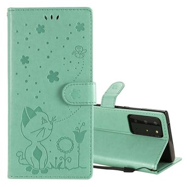 Peňaženkové kožené puzdro CAT na Samsung Galaxy Note 20 Ultra - Zelená