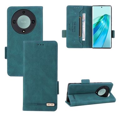 Peňaženkové kožené puzdro Clasp na Honor Magic5 Lite - Zelená