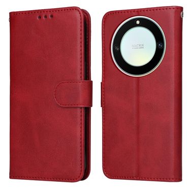 Peňaženkové kožené puzdro Classic Calf na Honor Magic5 Lite - Červená