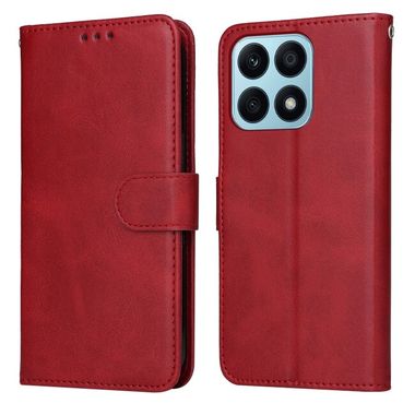 Peňaženkové kožené puzdro Classic Calf na Honor X8a - Červená
