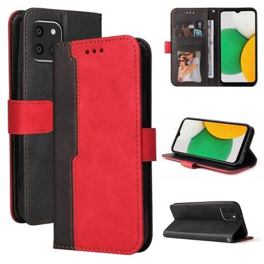 Peňaženkové kožené puzdro COLOR FLIP na Samsung Galaxy A03 – Červená