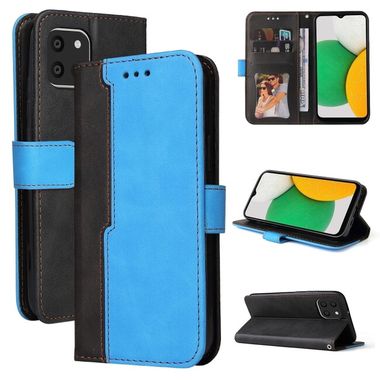 Peňaženkové kožené puzdro COLOR FLIP na Samsung Galaxy A03 – Modrá