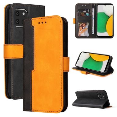 Peňaženkové kožené puzdro COLOR FLIP na Samsung Galaxy A03 – Oranžová