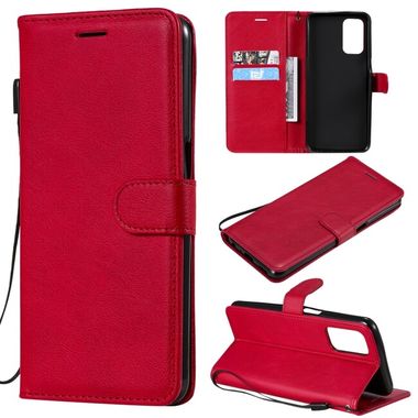 Peňaženkové kožené puzdro COLOR na Oppo A54 5G - Červená