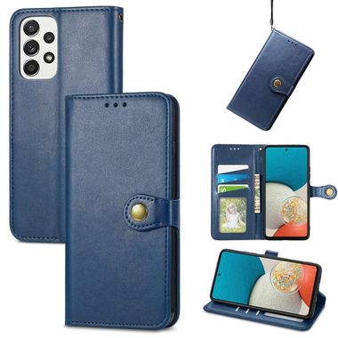 Peňaženkové kožené puzdro COLOR na Samsung Galaxy A53 5G - Modrá
