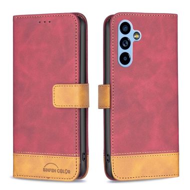 Peňaženkové kožené puzdro COLOR na Samsung Galaxy A54 5G – Červená