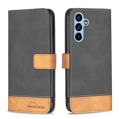Peňaženkové kožené puzdro COLOR na Samsung Galaxy A54 5G – Čierna