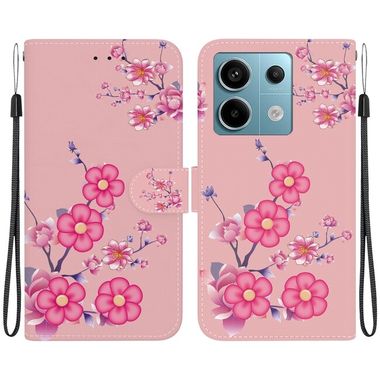 Peňaženkové kožené puzdro Colored Drawing na Xiaomi Redmi Note 13 Pro - Cherry Blossoms
