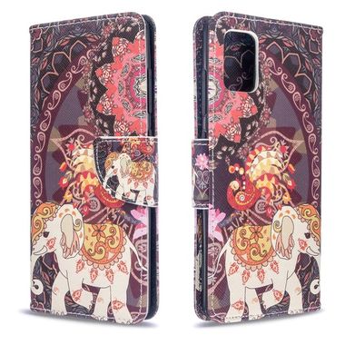 Peňaženkové kožené puzdro Colored Drawing Pattern na Samsung Galaxy A51 Flower Elephant