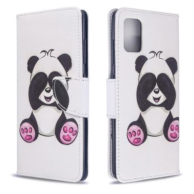 Peňaženkové kožené puzdro Colored Drawing Pattern na Samsung Galaxy A51 Panda