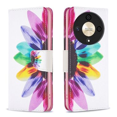Peňaženkové kožené puzdro Colored na Honor Magic6 Lite - Slnečnica