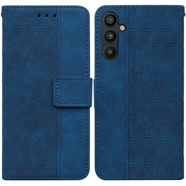 Peňaženkové kožené puzdro GEOMETRIC na Samsung Galaxy A34 5G – Modrá