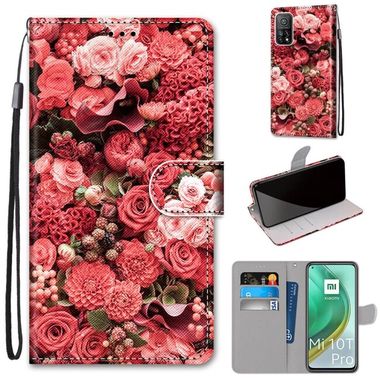 Peňaženkové kožené puzdro Coloured Drawing na Xiaomi Mi 10T 5G / 10T Pro 5G - Pink Rose Garden