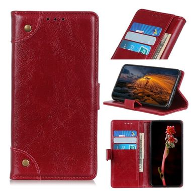 Peňaženkové kožené puzdro COPPER na Samsung Galaxy A13 - Wine Red