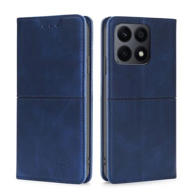Peňaženkové kožené puzdro Cow Texture na Honor X8a - Tmavo modrá