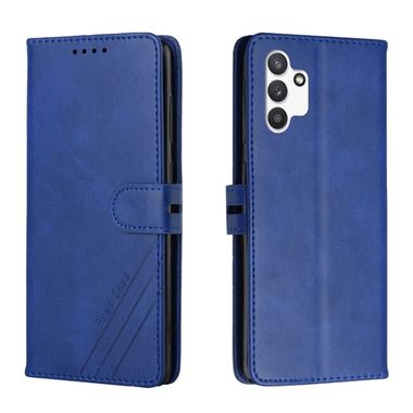 Peňaženkové kožené puzdro Cow Texture na Samsung Galaxy A13 - Modrá