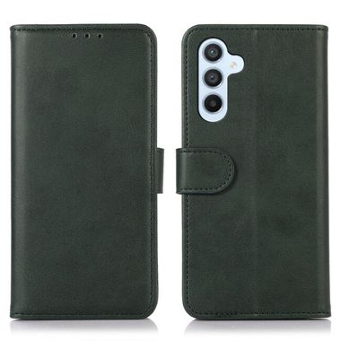 Peňaženkové kožené puzdro Cow Texture na Samsung Galaxy A25 5G - Zelená