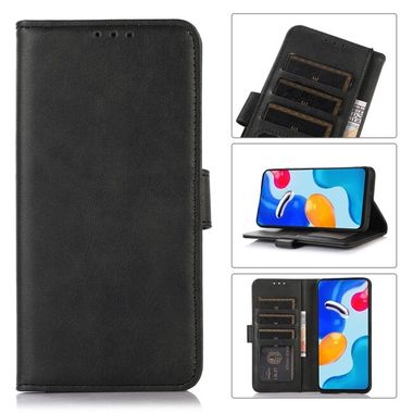 Peňaženkové kožené puzdro COW TEXTURE na Samsung Galaxy A54 5G – Čierna