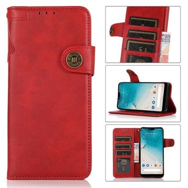 Peňaženkové kožené puzdro COWHIDE na Samsung Galaxy A03 – Červená